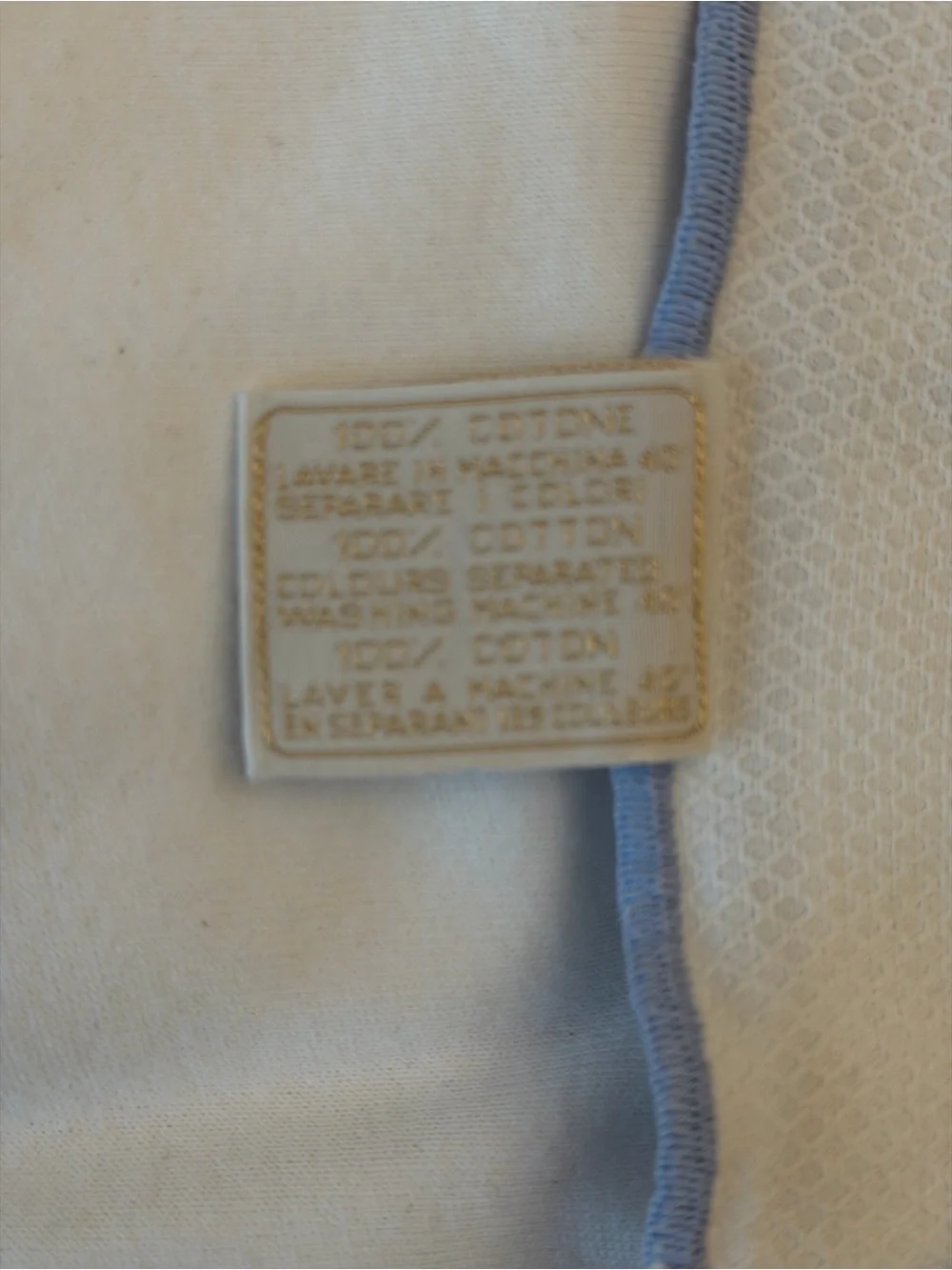Pratesi Blanket Cover with Light Blue Trim